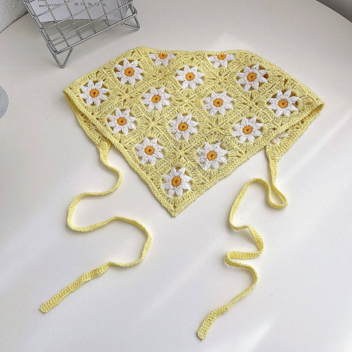 Woven Flower Hairband: White