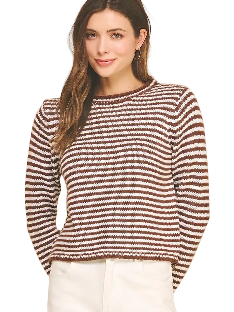 W's Striped Crew Neck Sweater
