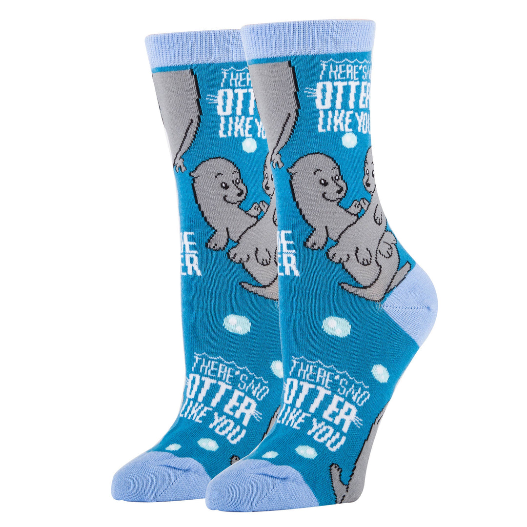 Otter Love | Women's Cotton Crew Funny Socks