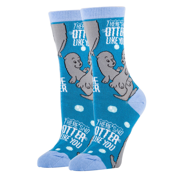 Otter Love | Women's Cotton Crew Funny Socks