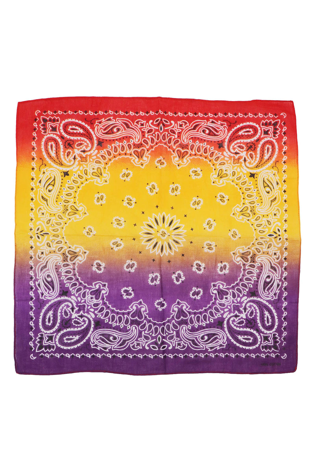 Paisley Sunset Ombre Gradient Cotton Bandana: AS SHOWN / ONE SIZE