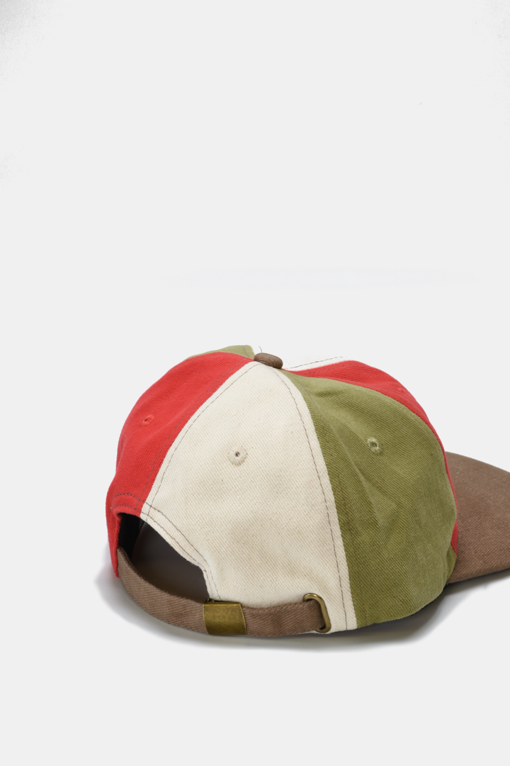 Cotton Twill Colorblock Hat: Red