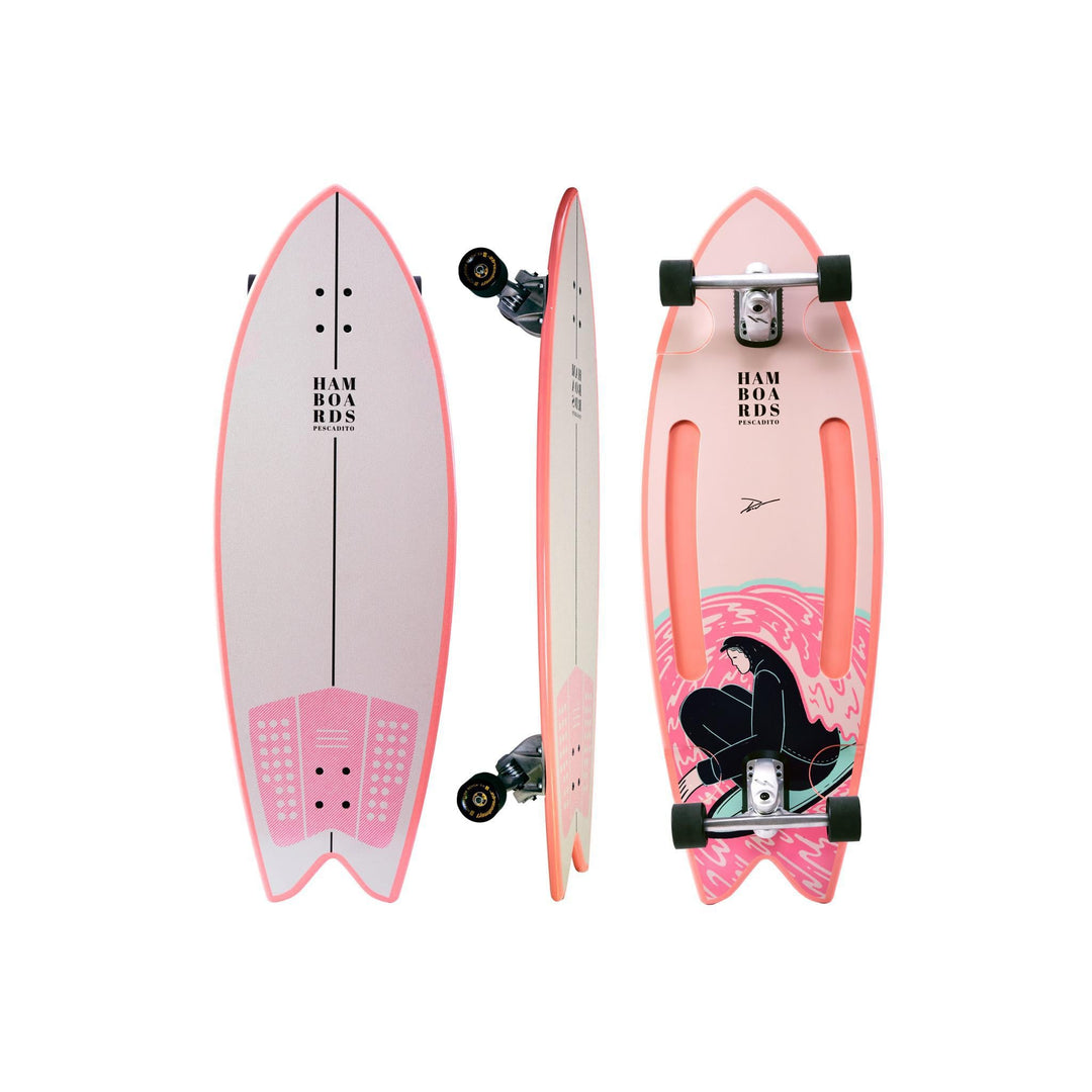 Hamboards Pescadito 43 Birch — Swallow Tail Surfskate Longboard