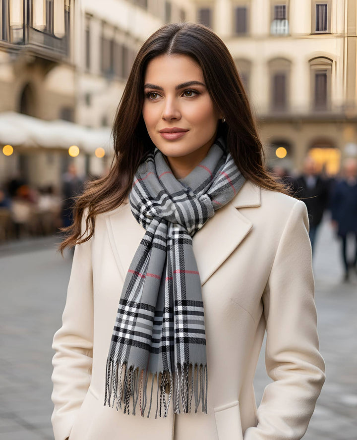 Unisex Plaid Tartan Cashmere Feel Winter Soft Scarf: Camel