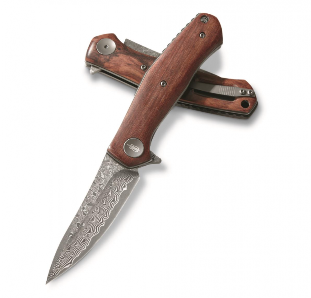 Damascus Mkuruti Wood Pocket Knife