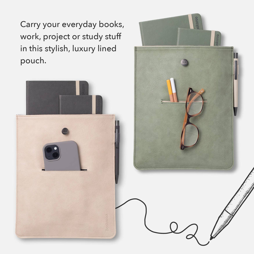 Bookaroo Books & Stuff Pouch: Fern and Cream