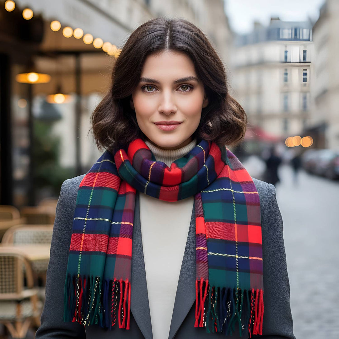 Unisex Tartan Plaid Cashmere Feel Winter Soft Scarf: Red