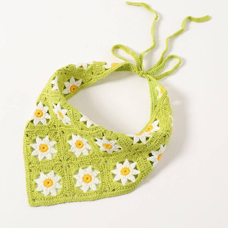 Woven Flower Hairband: White