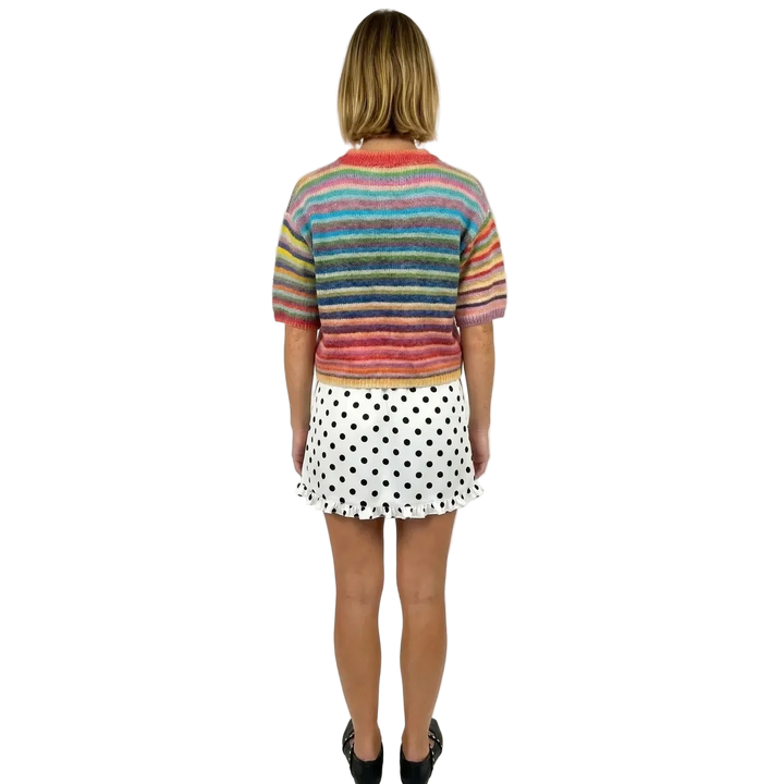 W's Multi Color Button Up Short Sleeve Cardigan