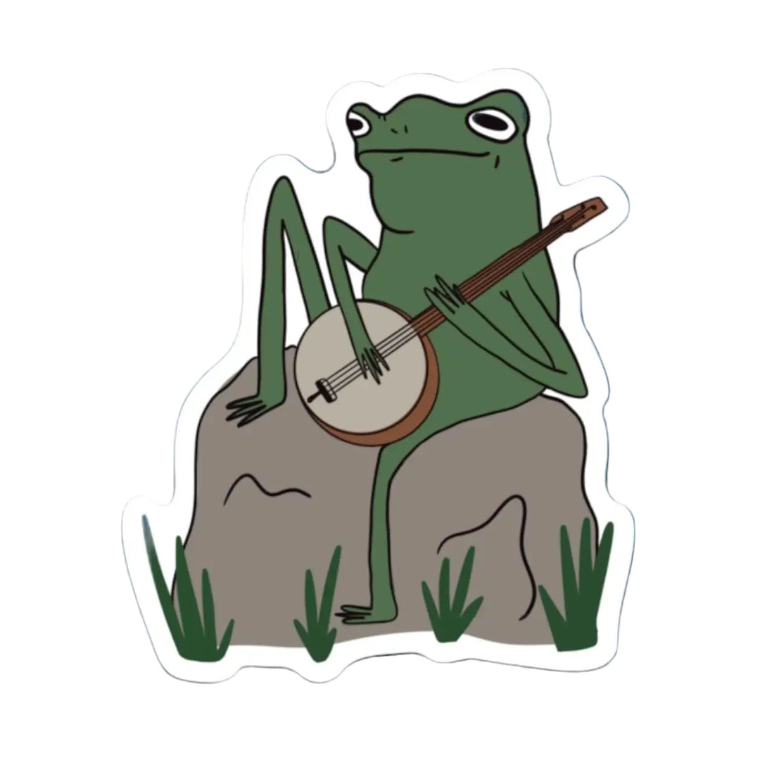 Banjo Playin' Frog Sticker