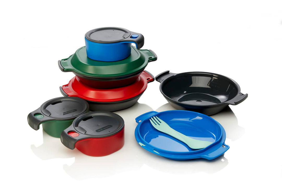 GoKit - Utensil and Plate Mess Kit Set: Blue / Light