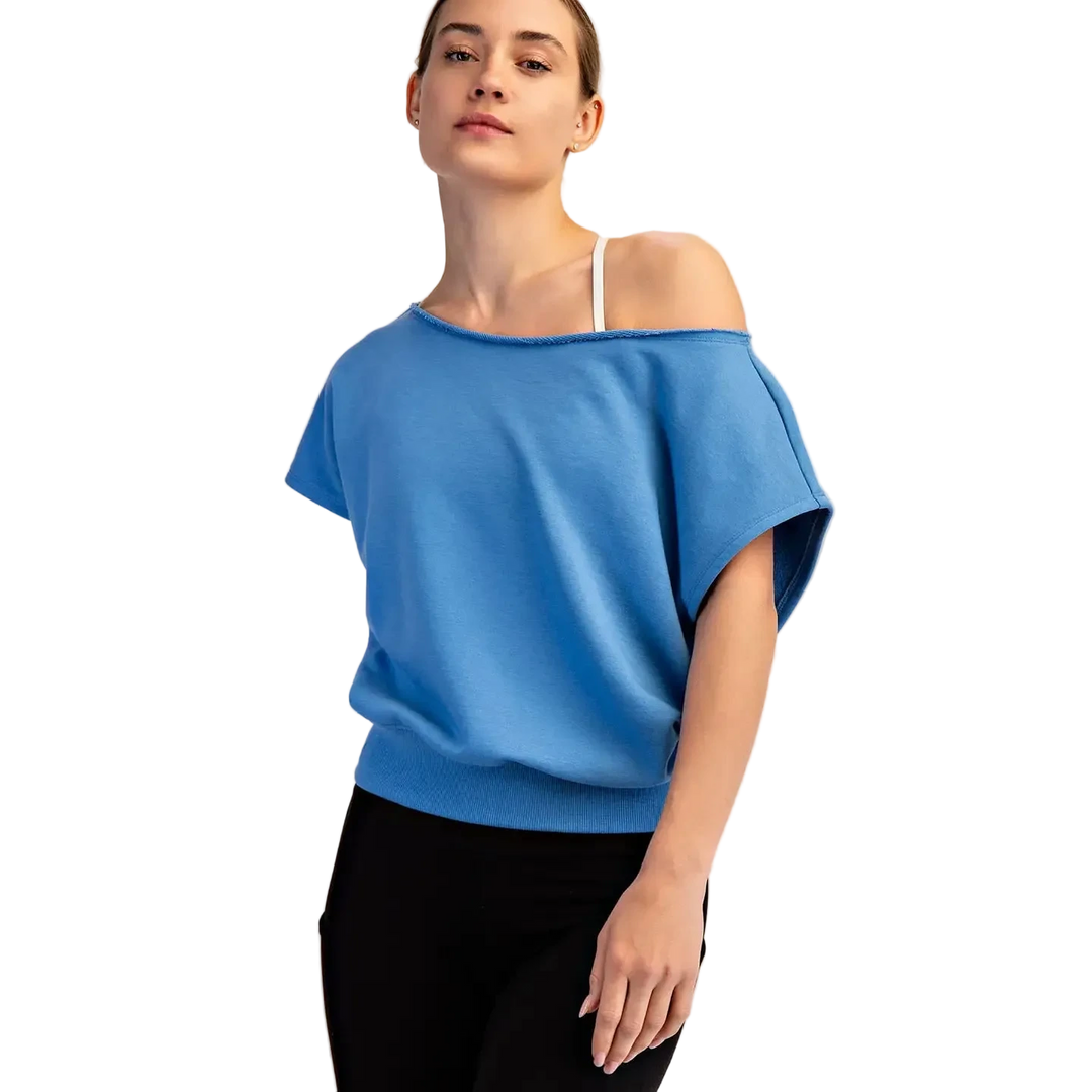 W's French Terry Off Shoulder Top