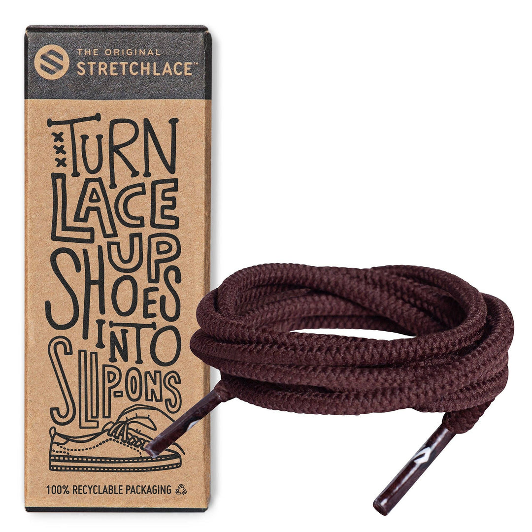 Round Elastic Stretch Shoe Laces: Dark Red / 55 in