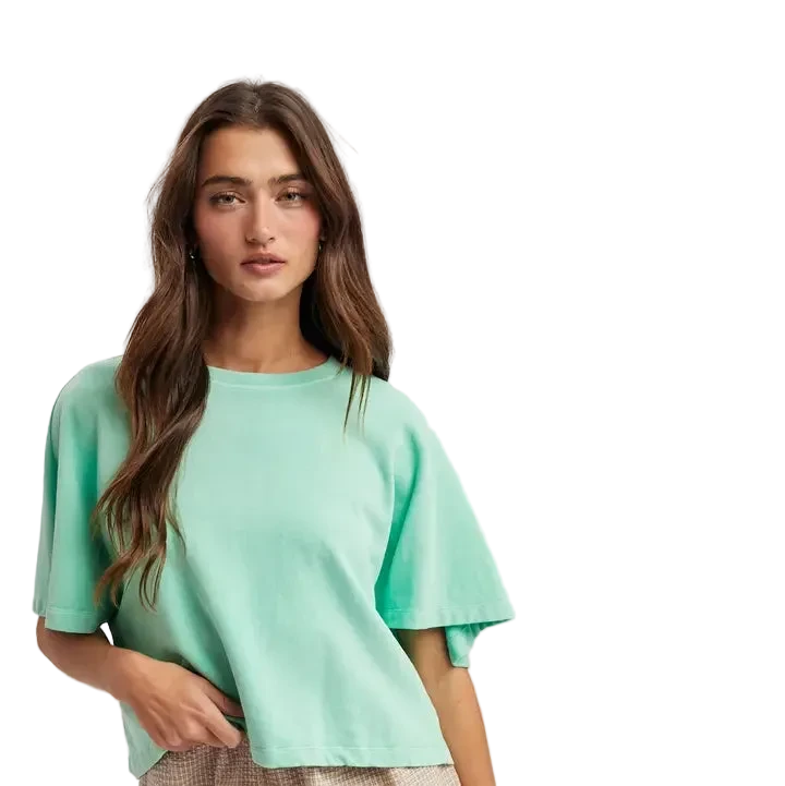 W's Relaxed Knit Flutter Sleeve Top