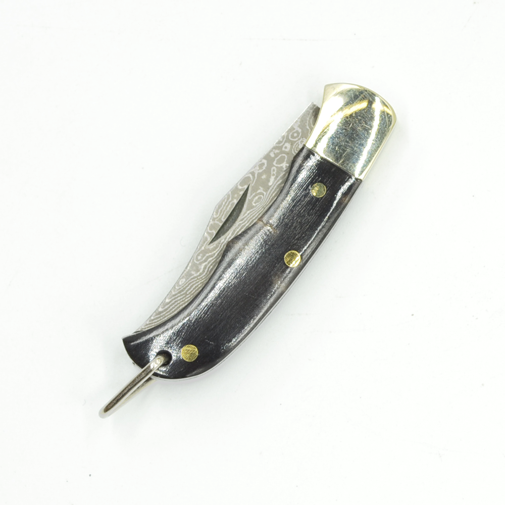 Ox-bone // Ox-horn Inlay Folding Knife: White Ox-bone