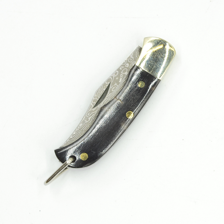 Ox-bone // Ox-horn Inlay Folding Knife: White Ox-bone