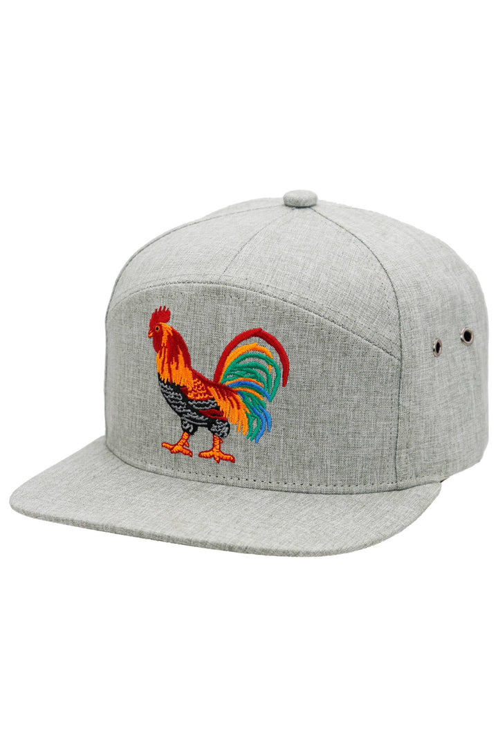 Rooster El Gallo 7 Panel Woven Twill Snapback: WARM GRAY / ONE SIZE