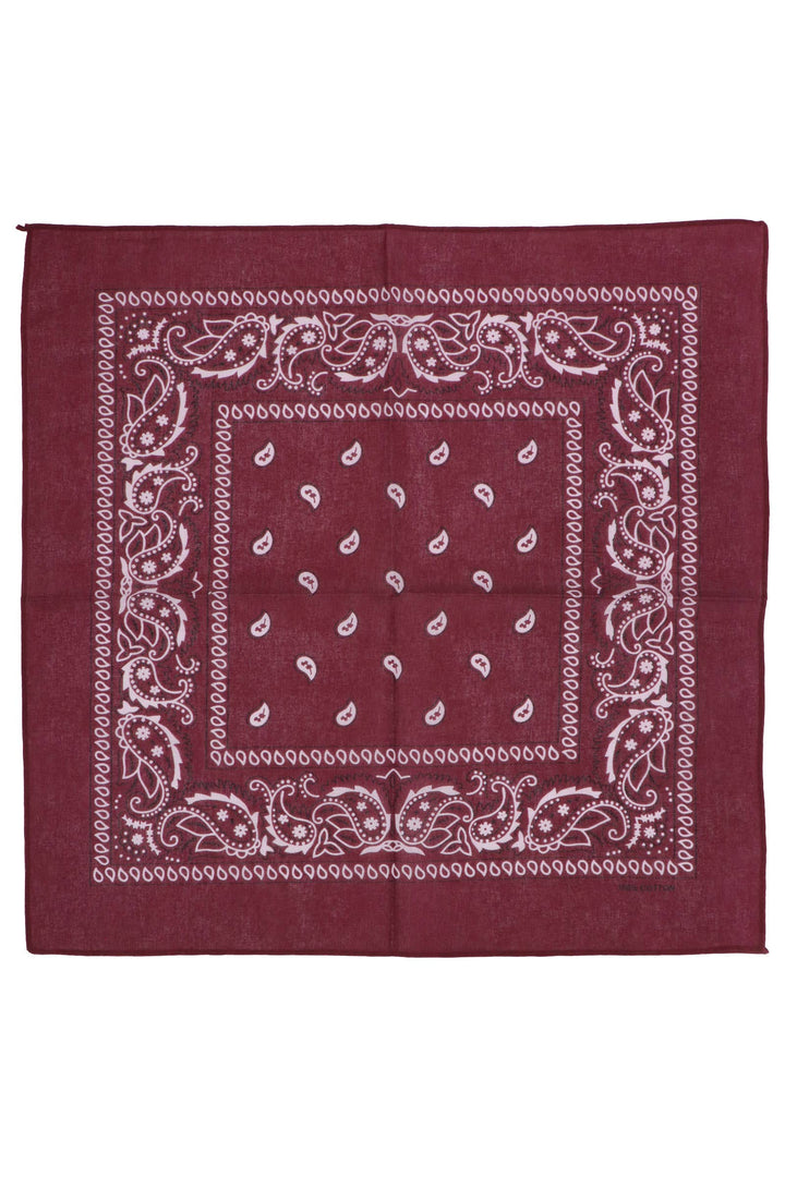 Classic Paisley Print Square Cotton Bandana: GOLD / ONE SIZE