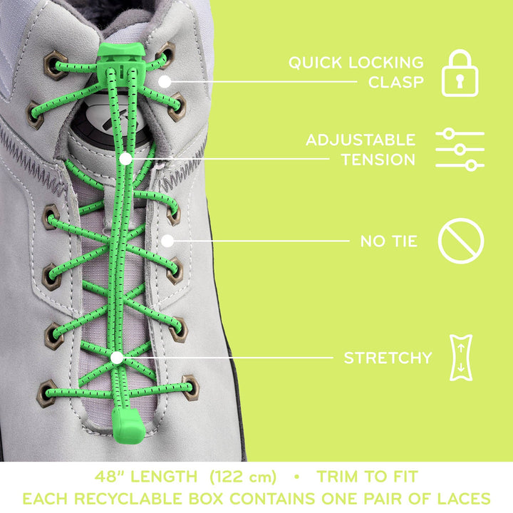 Quick Lock No Tie Elastic Shoelaces: Blue