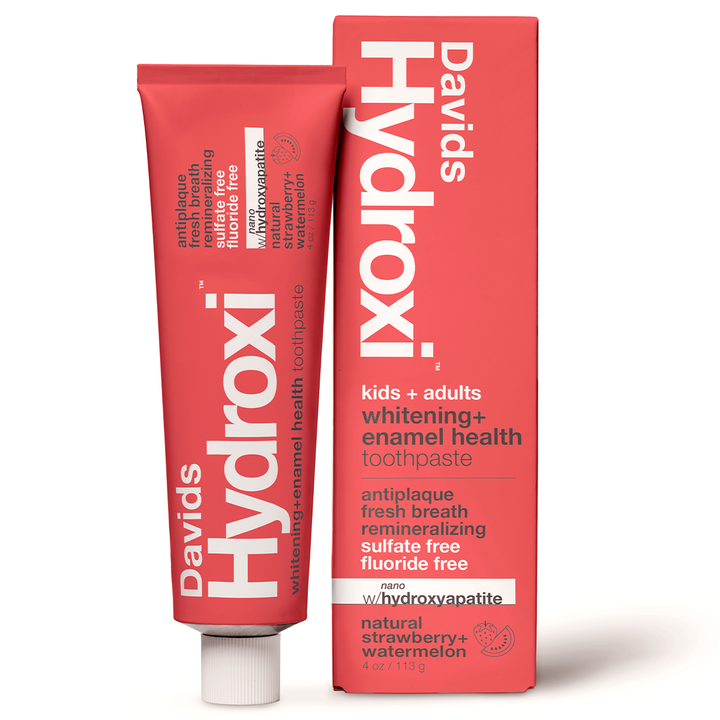 Davids Hydroxi™ whitening + enamel health, nano-hydroxyapatite toothpaste, kids + adults / strawberry watermelon: 4 oz single