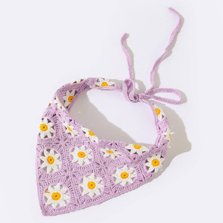 Woven Flower Hairband: White