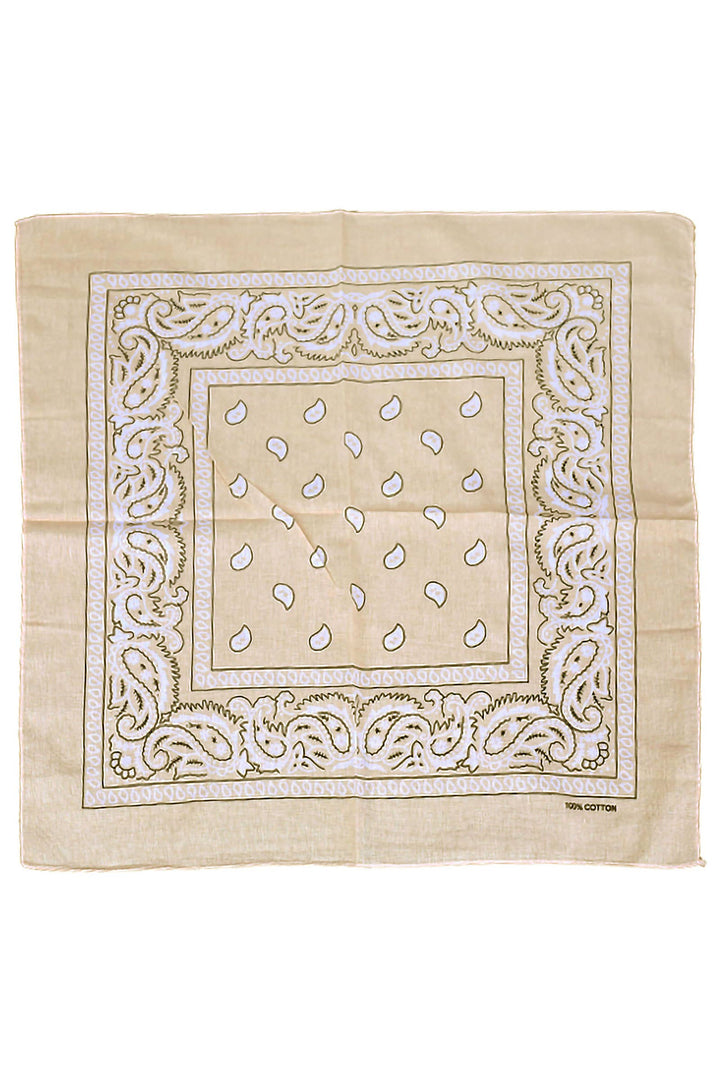 Classic Paisley Print Square Cotton Bandana: DARK ORANGE / ONE SIZE