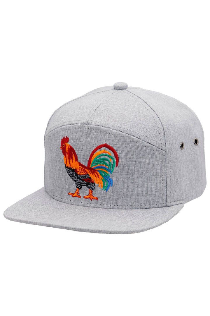 Rooster El Gallo 7 Panel Woven Twill Snapback: WARM GRAY / ONE SIZE