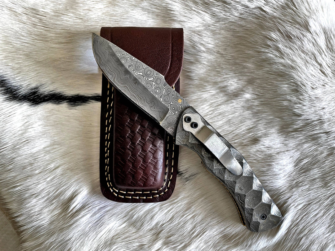 Full Damascus Steel Folding Knife TK-062