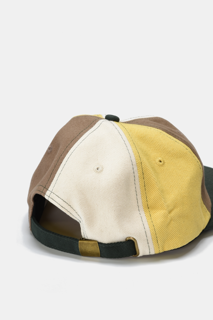 Cotton Twill Colorblock Hat: Red