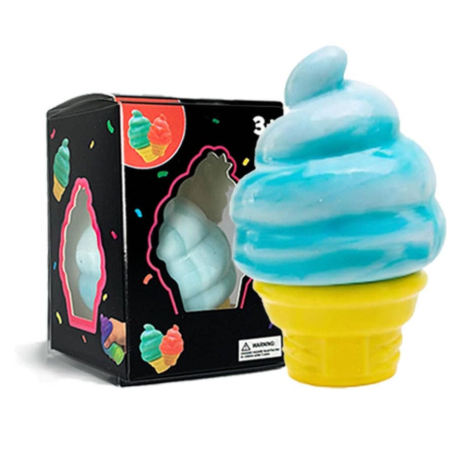 Large Ice Cream Maltese Squishy Toy Slow Rebound Stress Relief Ball High Quality, Malt Sugar-Blue