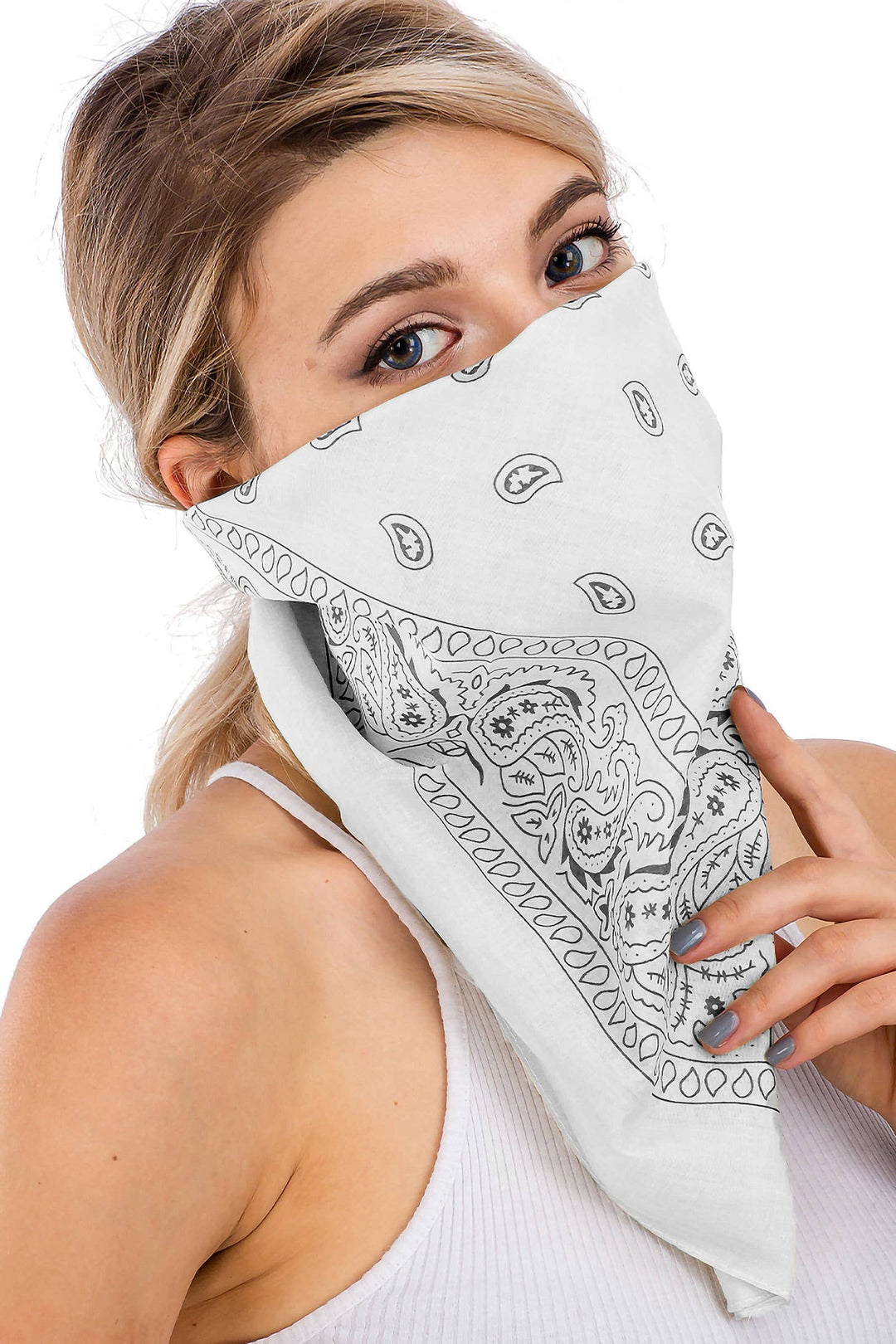 Classic Paisley Print Square Cotton Bandana: DARK ORANGE / ONE SIZE