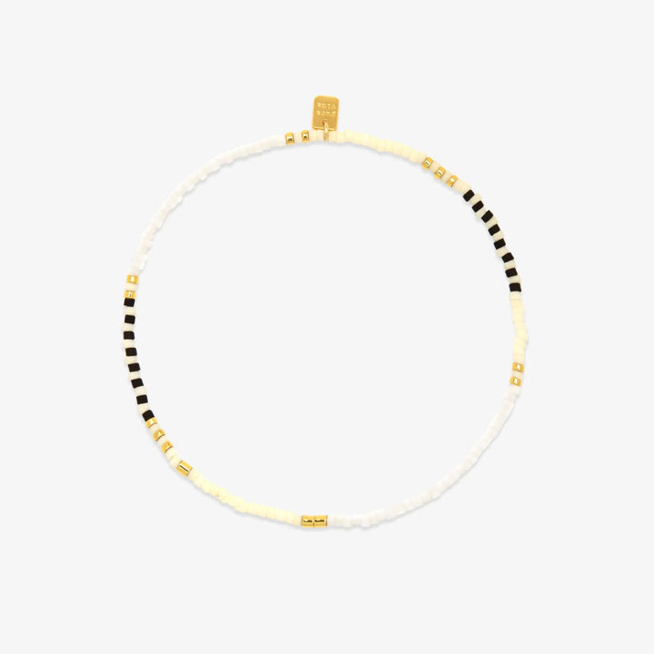 Mixed Seed Bead Gold Stretch Anklet
