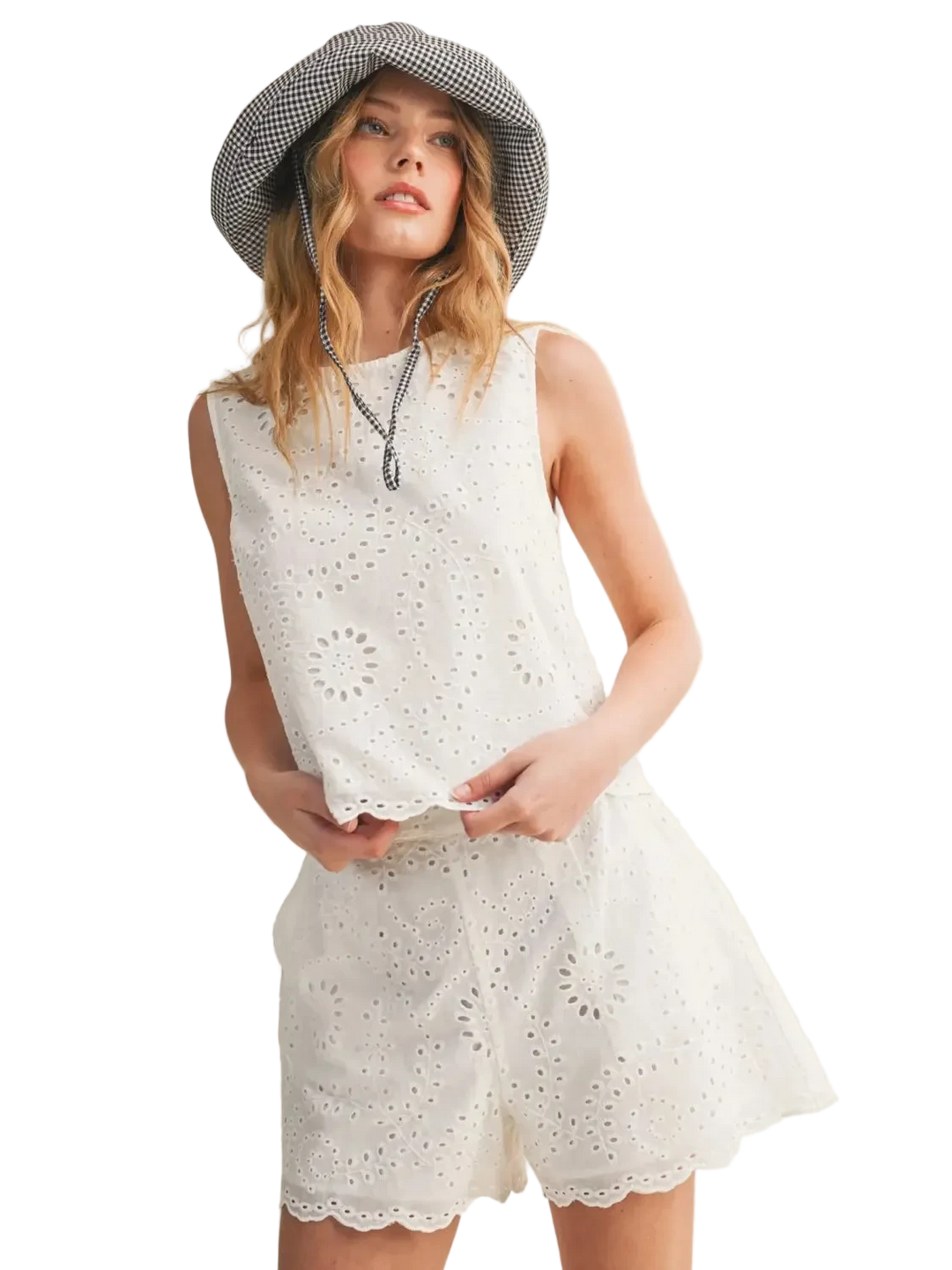 W's Eyelet Sleeveless Top
