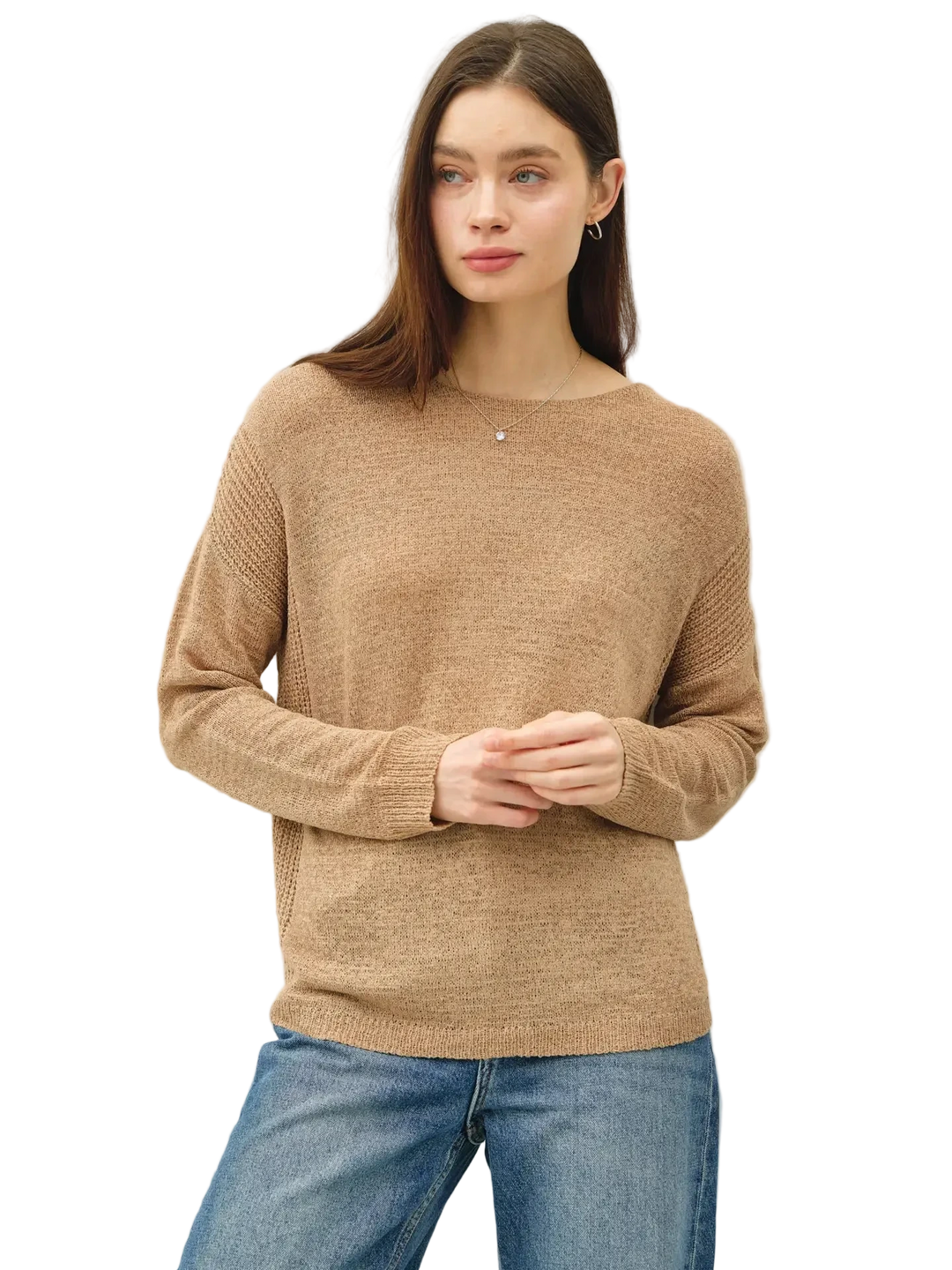 W's Drop Shoulder Pullover Rib Knit