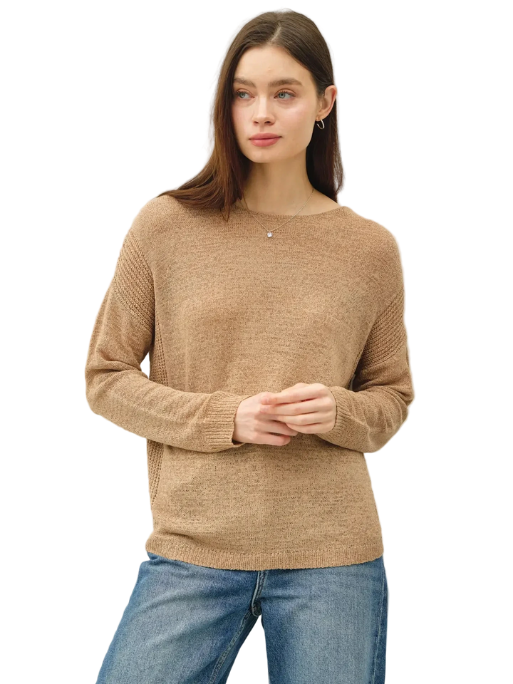 W's Drop Shoulder Pullover Rib Knit
