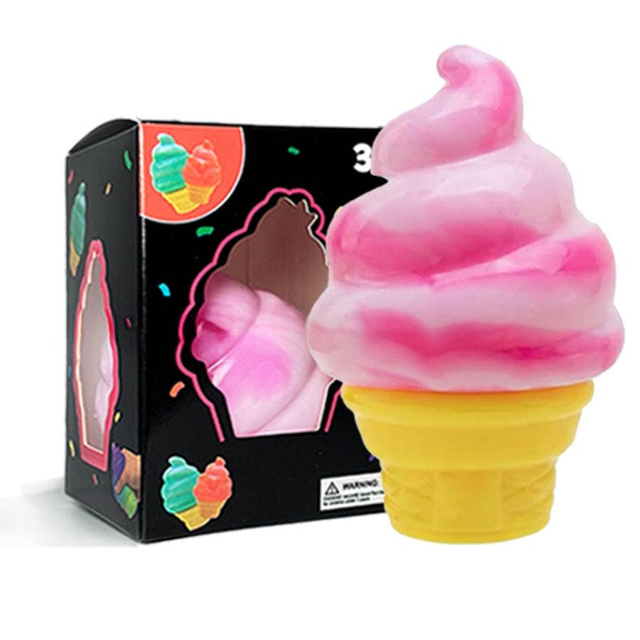 Large Ice Cream Maltese Squishy Toy Slow Rebound Stress Relief Ball High Quality, Malt Sugar-Pink