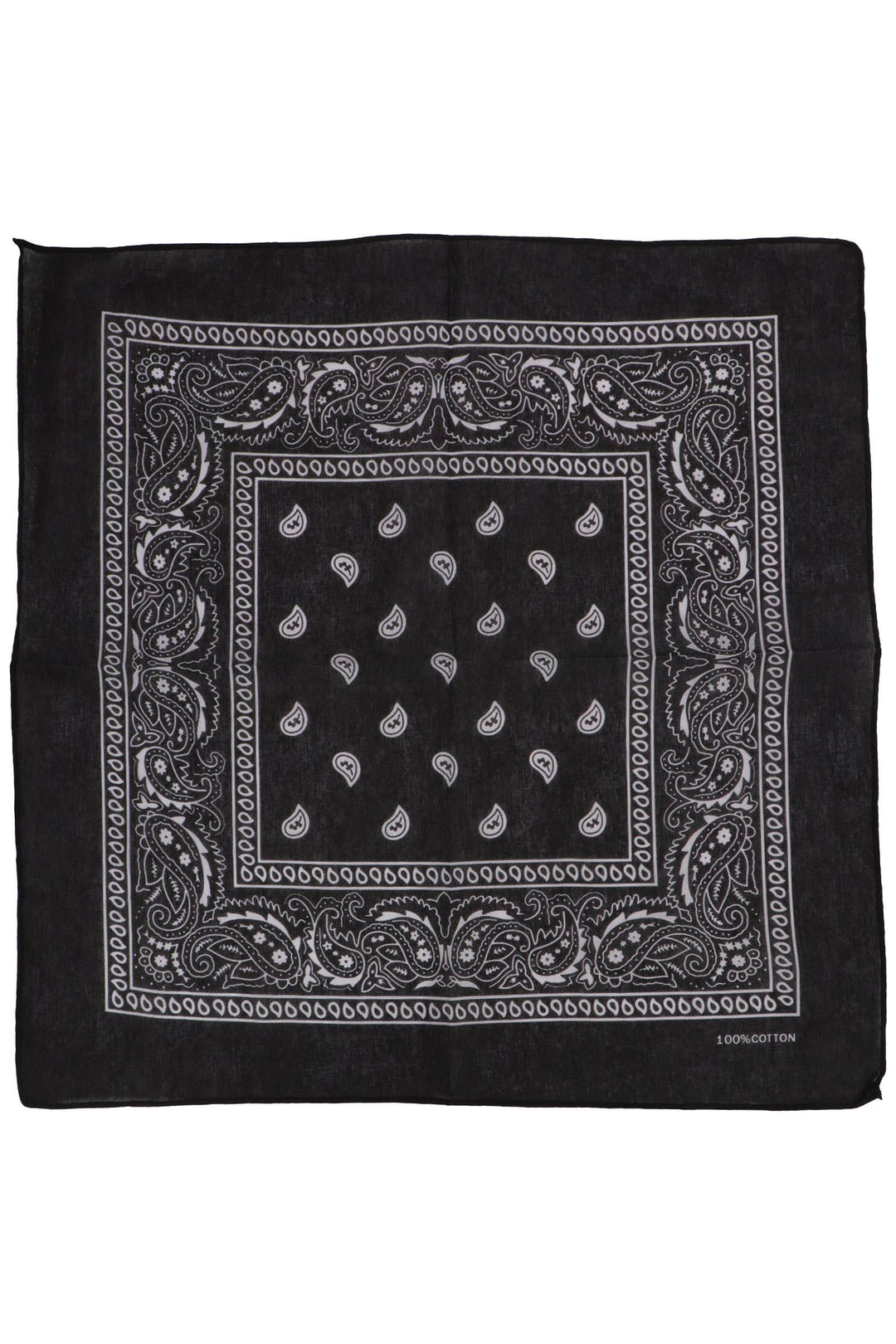 Classic Paisley Print Square Cotton Bandana: GOLD / ONE SIZE