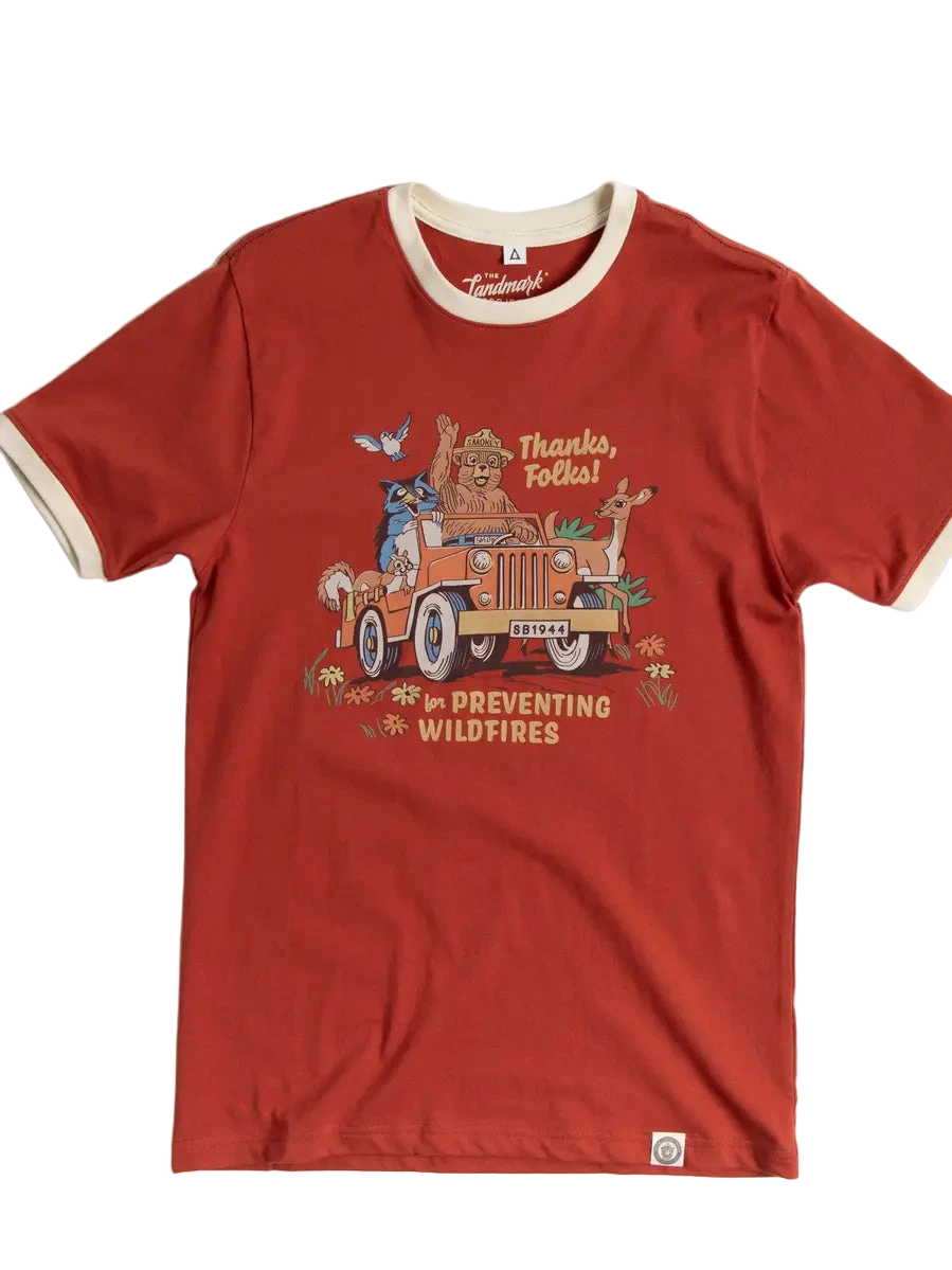 Thanks, Folks for Preventing Wildfires Short Sleeve Ringer Tee