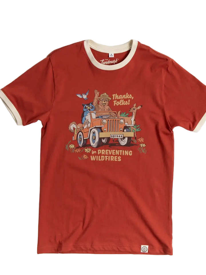 Thanks, Folks for Preventing Wildfires Short Sleeve Ringer Tee