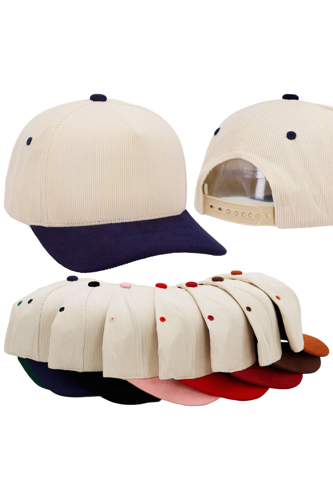 Premium Corduroy Beige Upper Baseball Cap: BEIGE/CAMEL / ONE SIZE