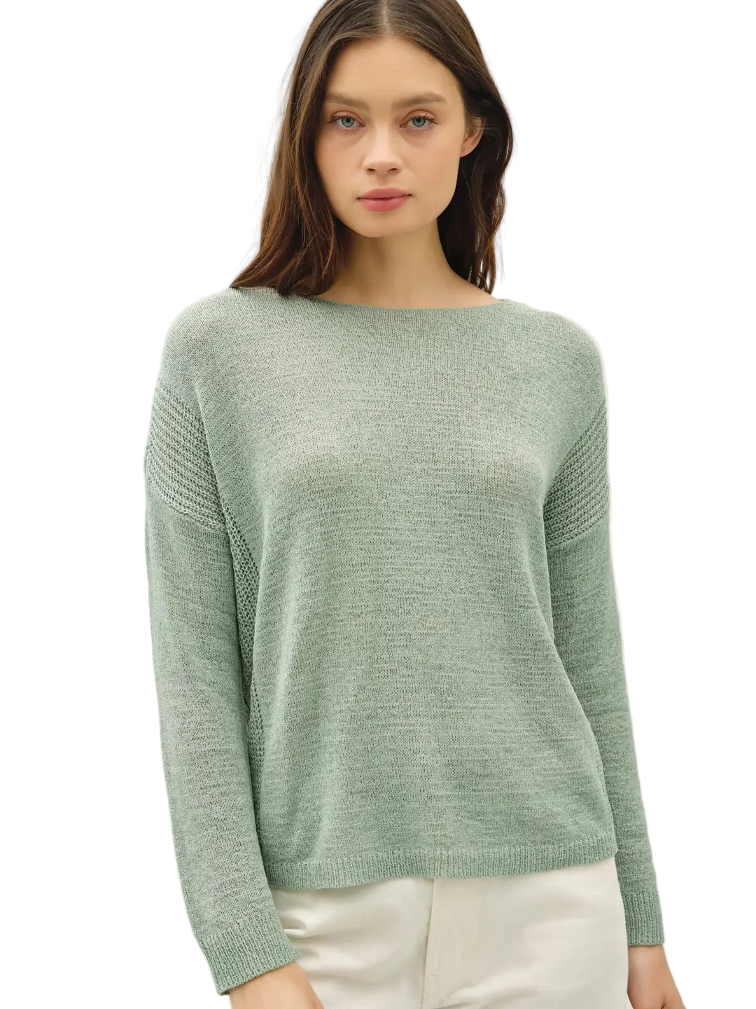 W's Drop Shoulder Pullover Rib Knit