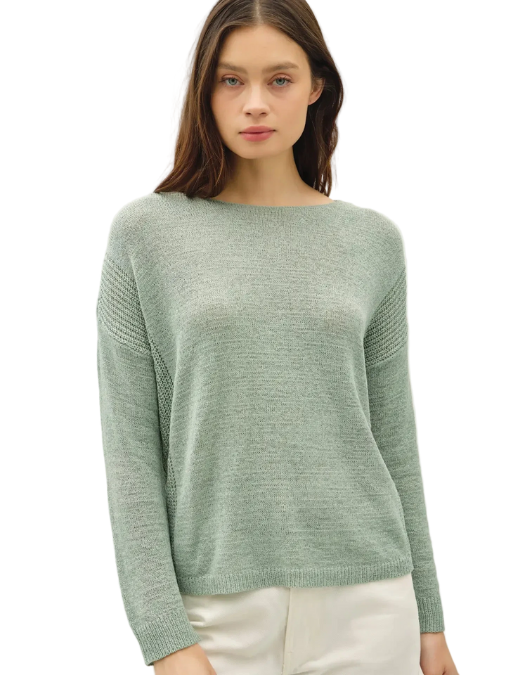 W's Drop Shoulder Pullover Rib Knit