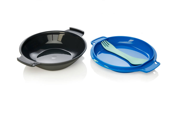GoKit - Utensil and Plate Mess Kit Set: Blue / Light