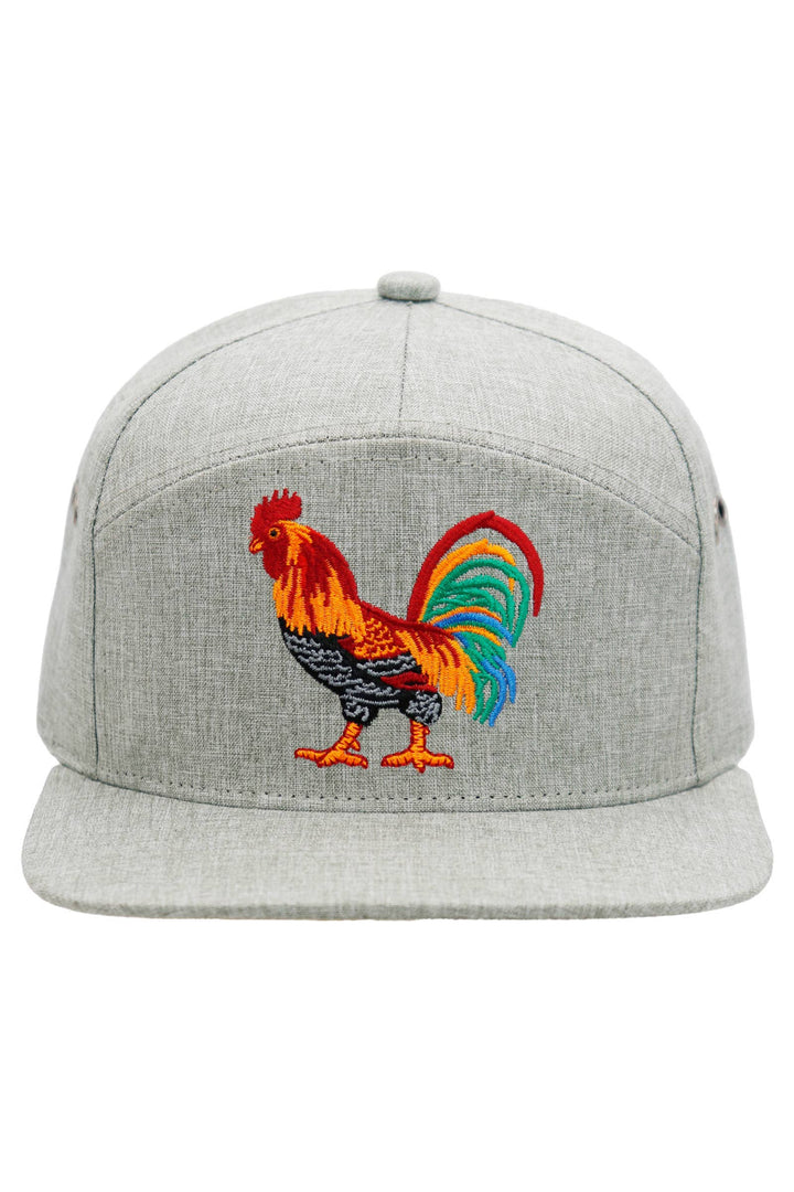 Rooster El Gallo 7 Panel Woven Twill Snapback: WARM GRAY / ONE SIZE