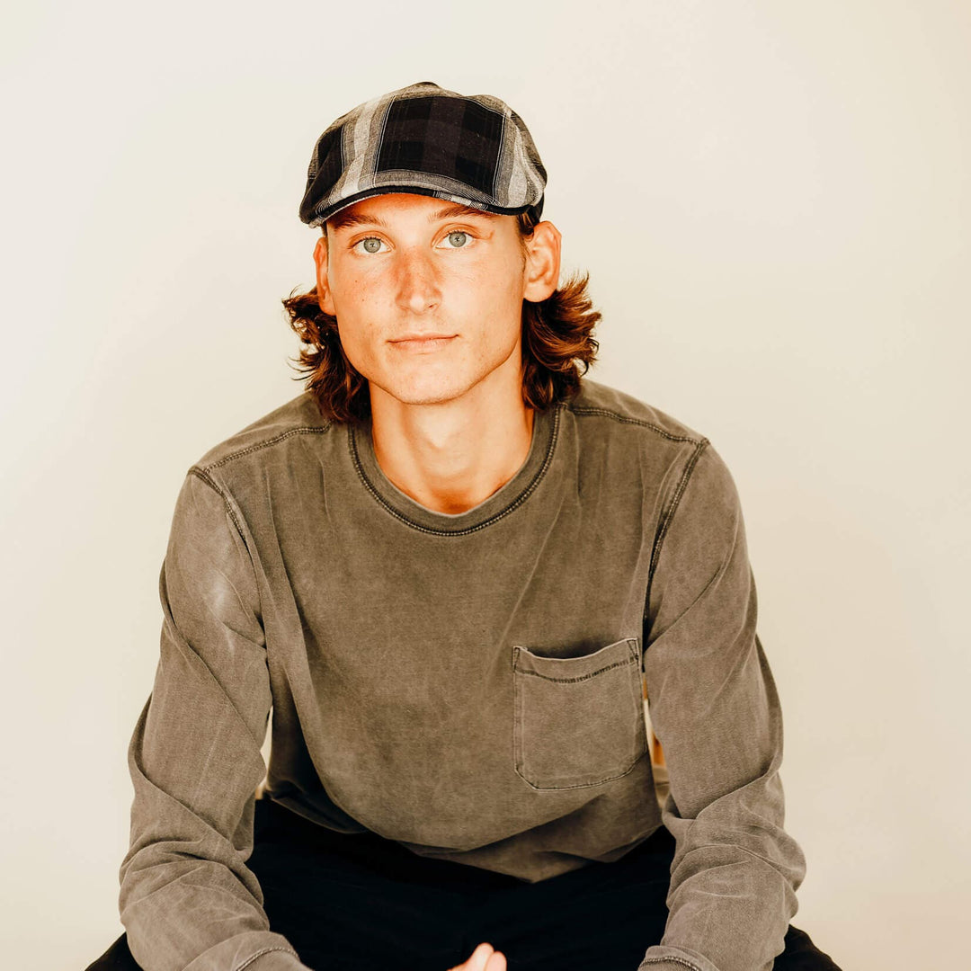 Newsboy Flat Cap - Style Mikey: Brown / XS/S