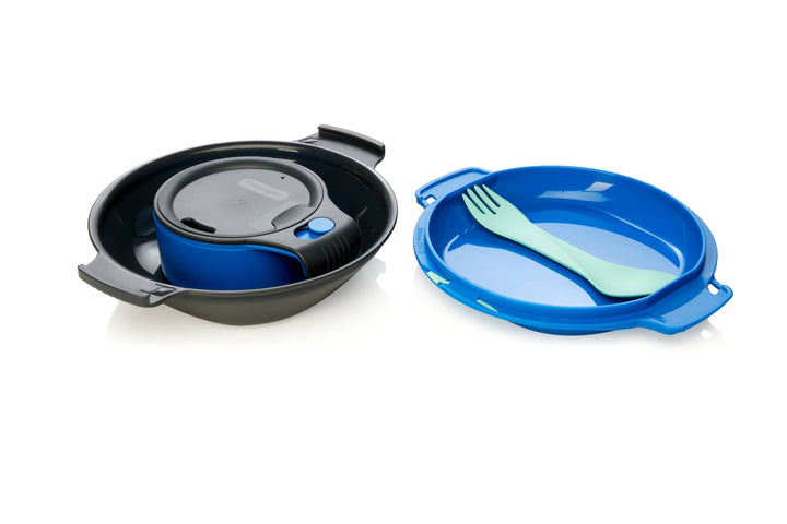 GoKit - Utensil and Plate Mess Kit Set: Blue / Light