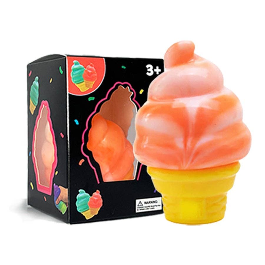 Large Ice Cream Maltese Squishy Toy Slow Rebound Stress Relief Ball High Quality, Malt Sugar-Orange