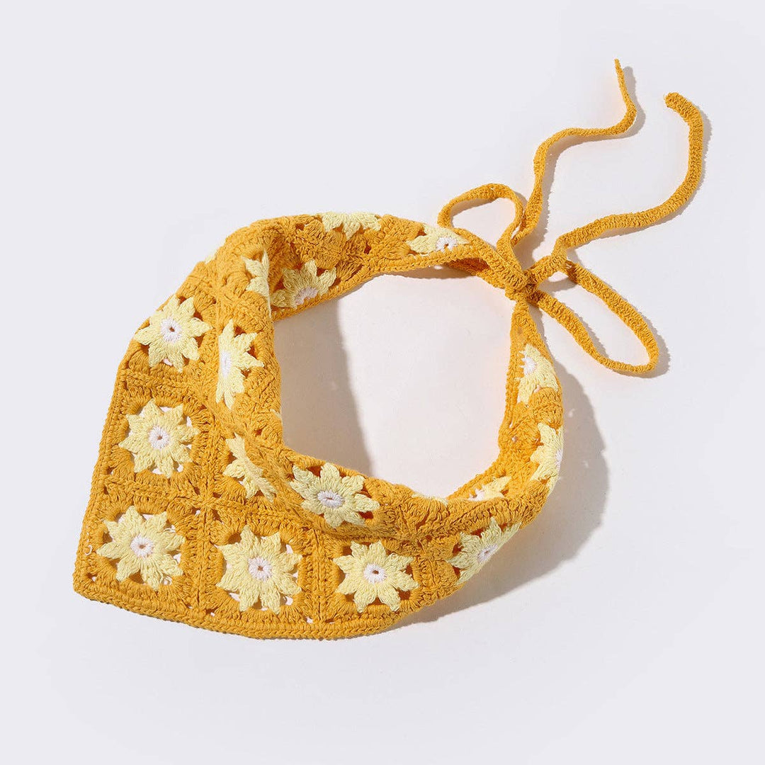 Woven Flower Hairband: White