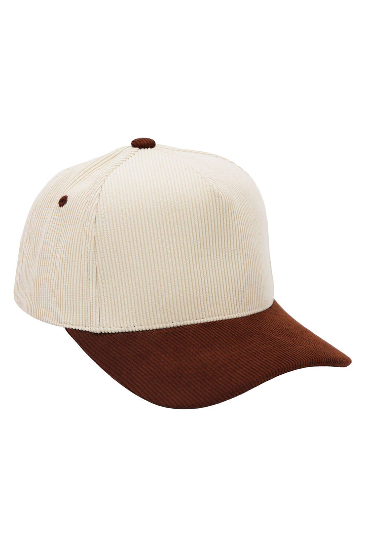 Premium Corduroy Beige Upper Baseball Cap: BEIGE/CAMEL / ONE SIZE