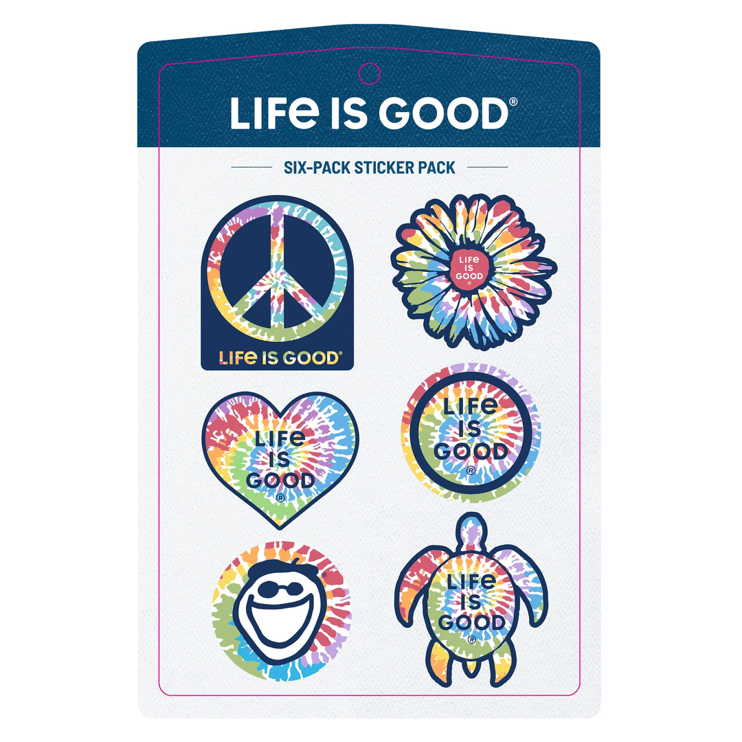 Six-Pack Sticker Pack Tie Dye